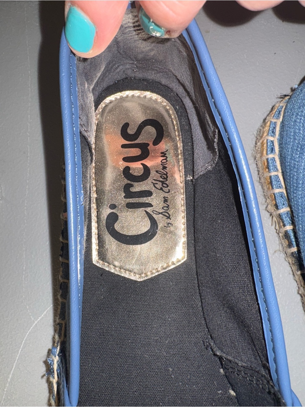 Circus by Sam Edelman Denim Slip-On Espadrilles with Bee & Crown Patches - Picture 5 of 6